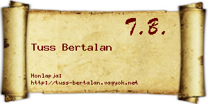 Tuss Bertalan névjegykártya