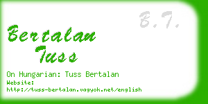 bertalan tuss business card
